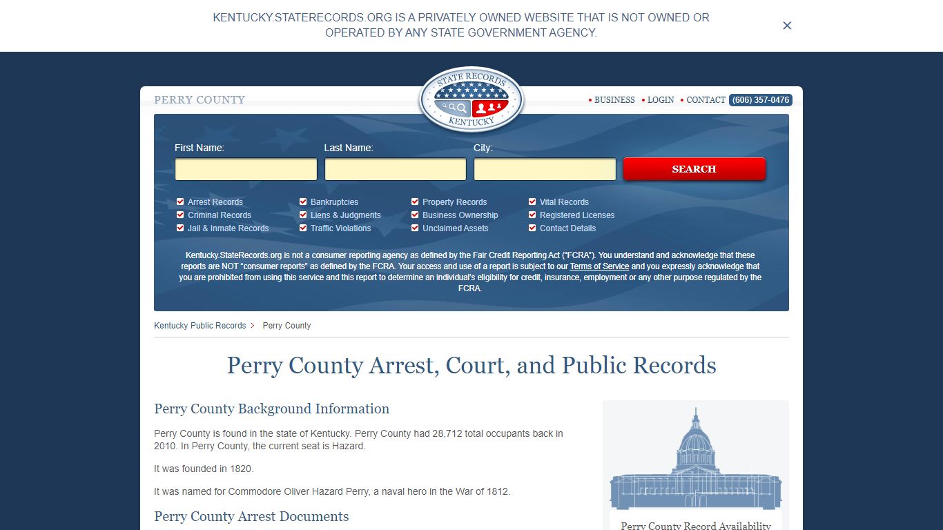 Perry County Arrest, Court, and Public Records